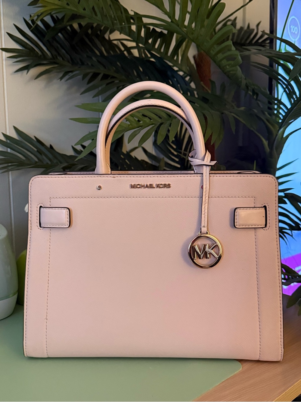 Michael Kors Pink Saffiano Leather Satchel Bag